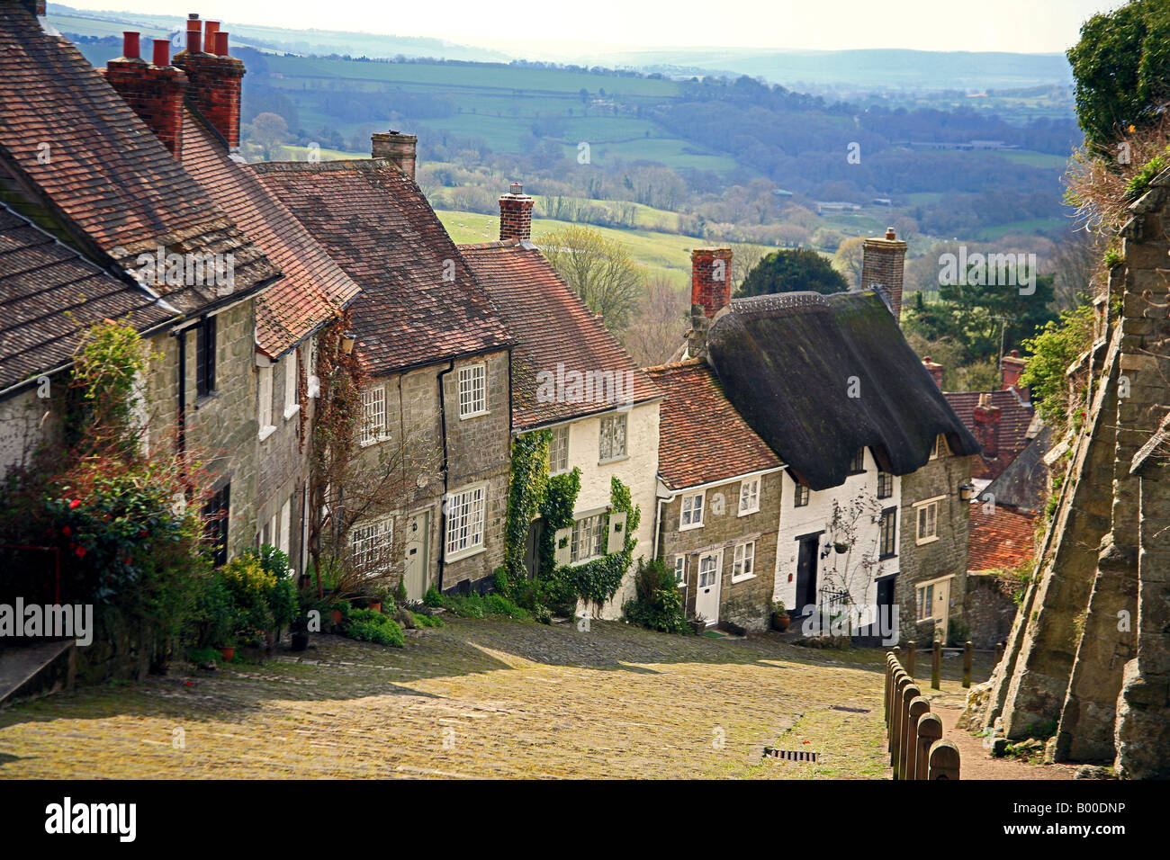 Regardant vers le bas de la colline d'or Shaftesbury Dorset UK Banque D'Images