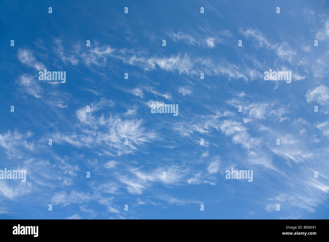 Nuages blancs étroits sur ciel bleu , Finlande Banque D'Images