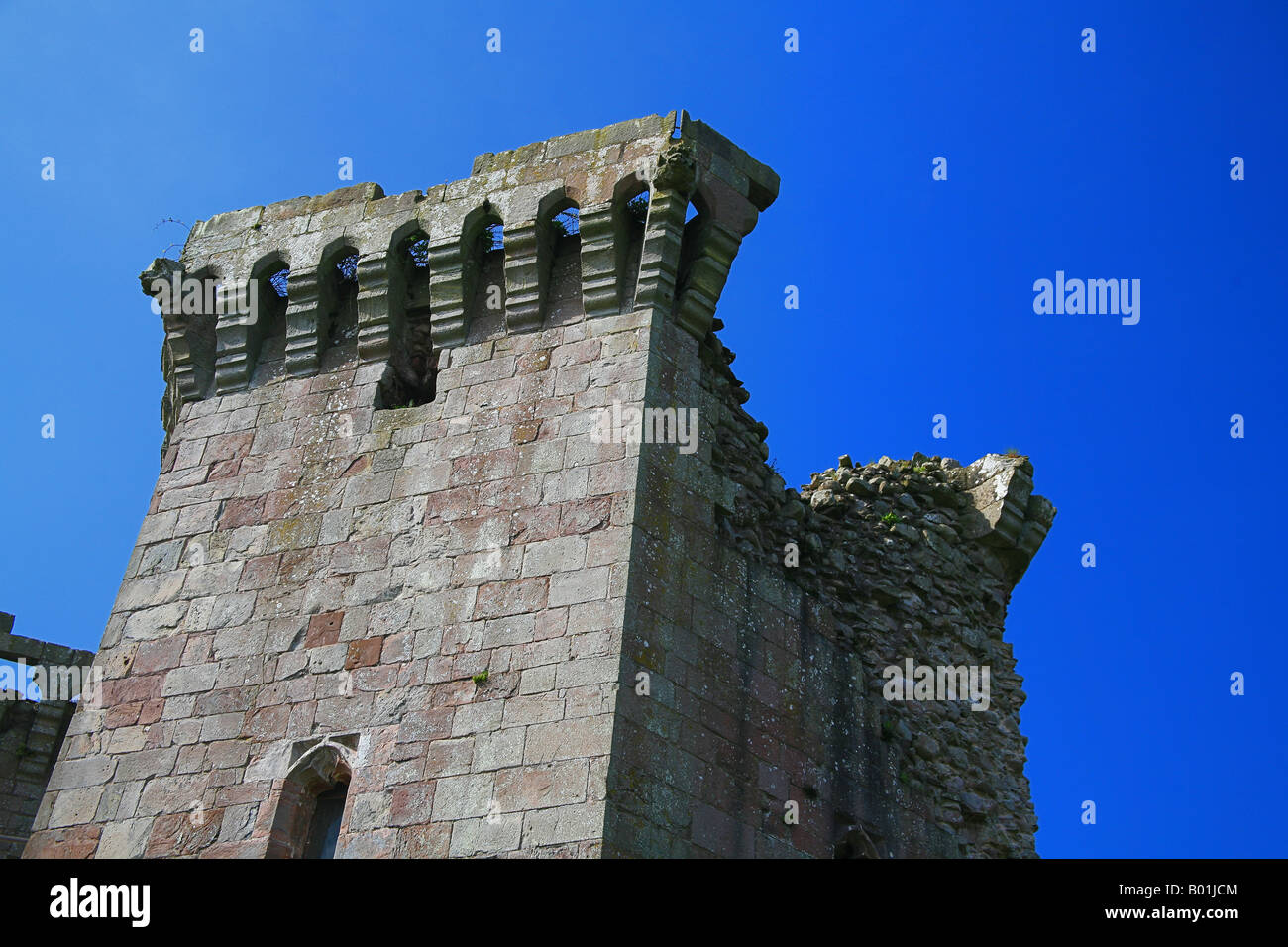 La porterie de Raglan Castle Monmouthshire au Pays de Galles UK Banque D'Images
