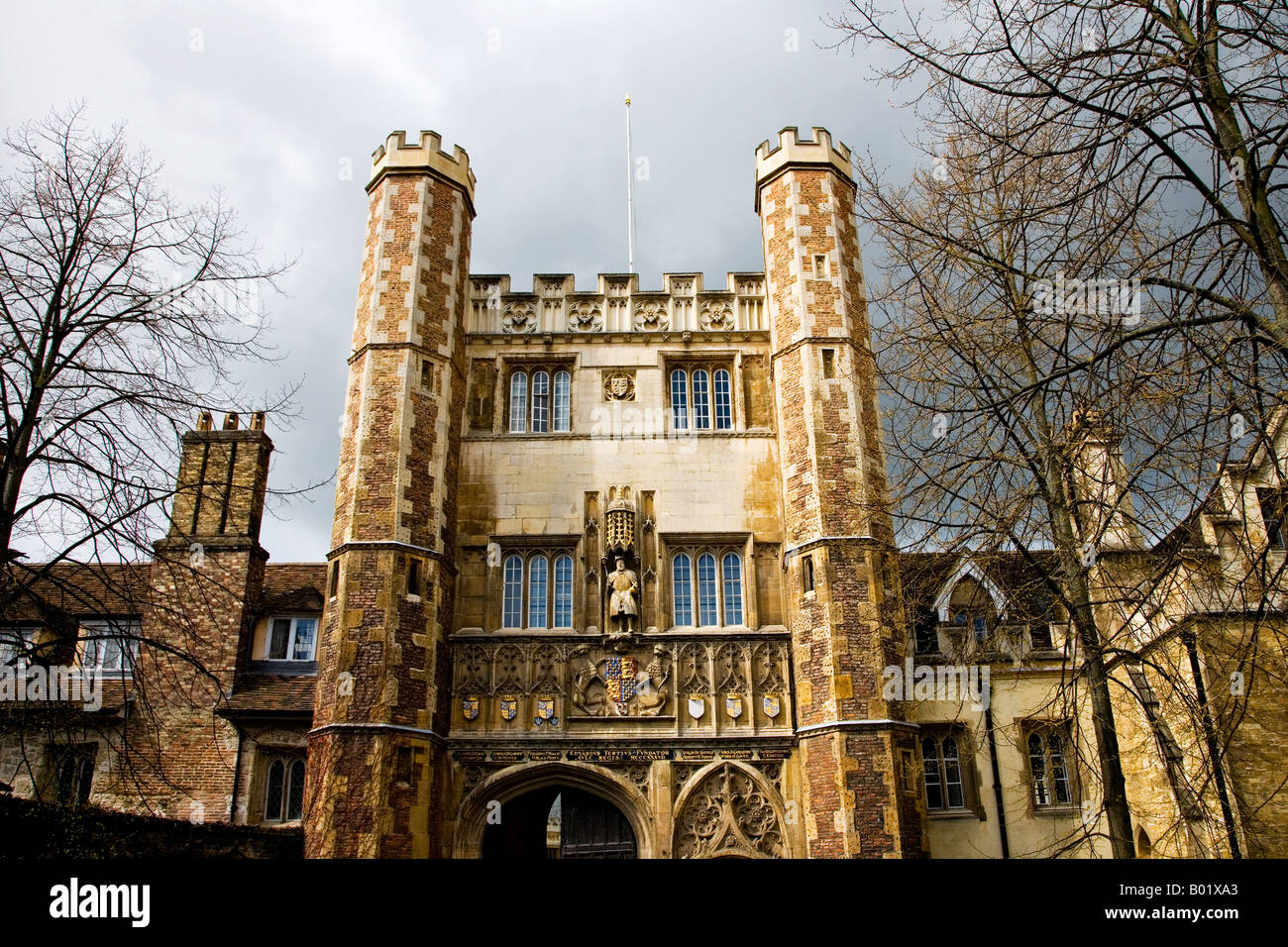 La porte principale de Trinity College, Université de Cambridge, Cambridge, Cambridgeshire, Angleterre, RU Banque D'Images