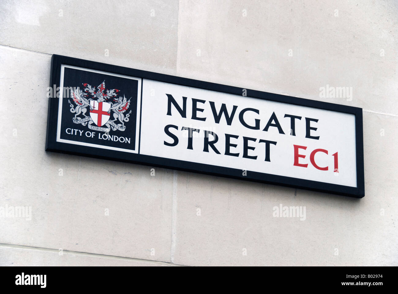 Plaque de rue Newgate Street Londres Banque D'Images