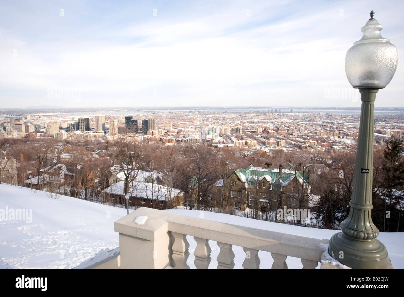 La banlieue de Montréal neige lié de Westmount en hiver. Banque D'Images
