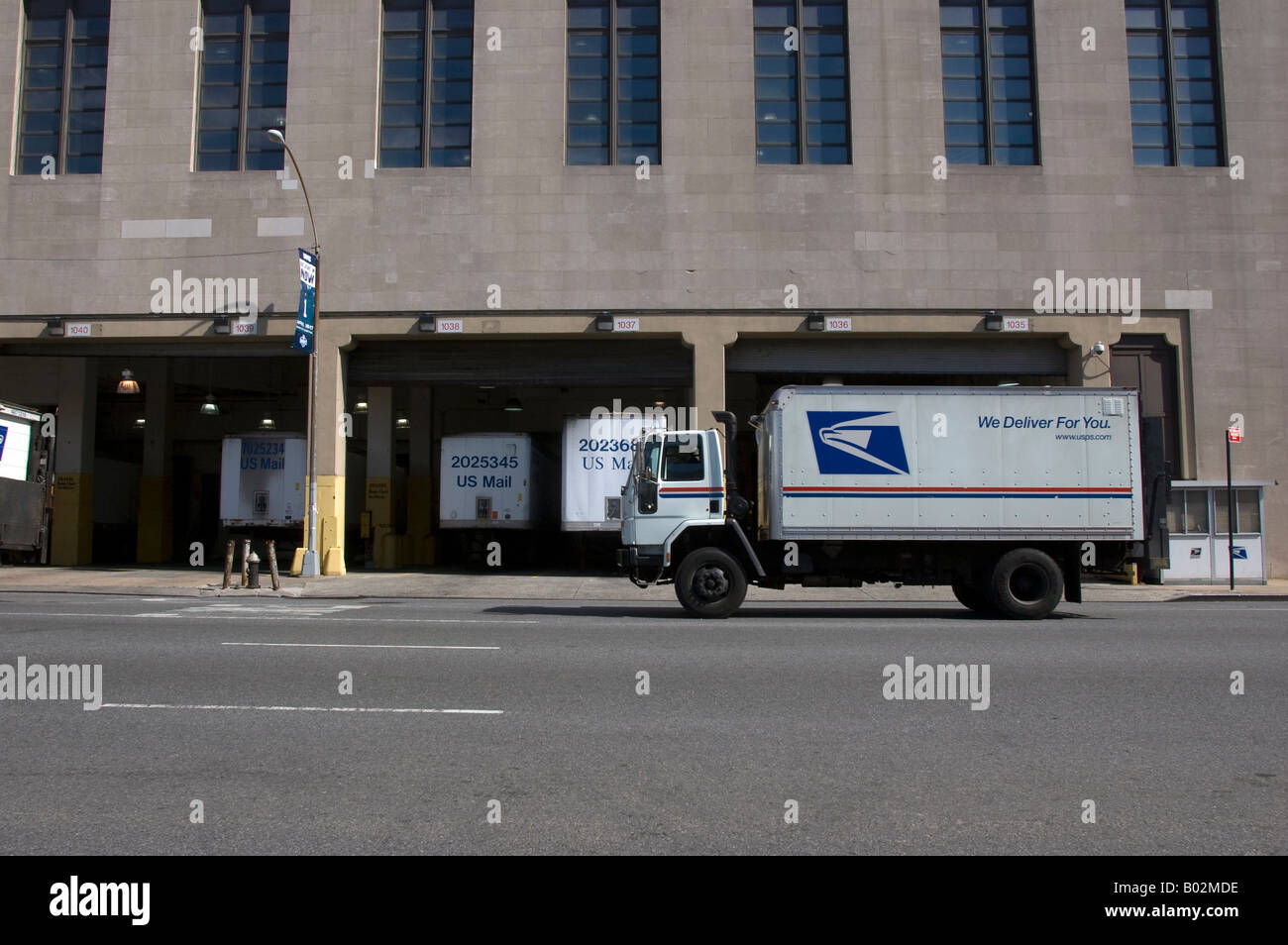 Quai de chargement du service universel du courrier général Morgan sur le côté ouest de Manhattan à New York Banque D'Images