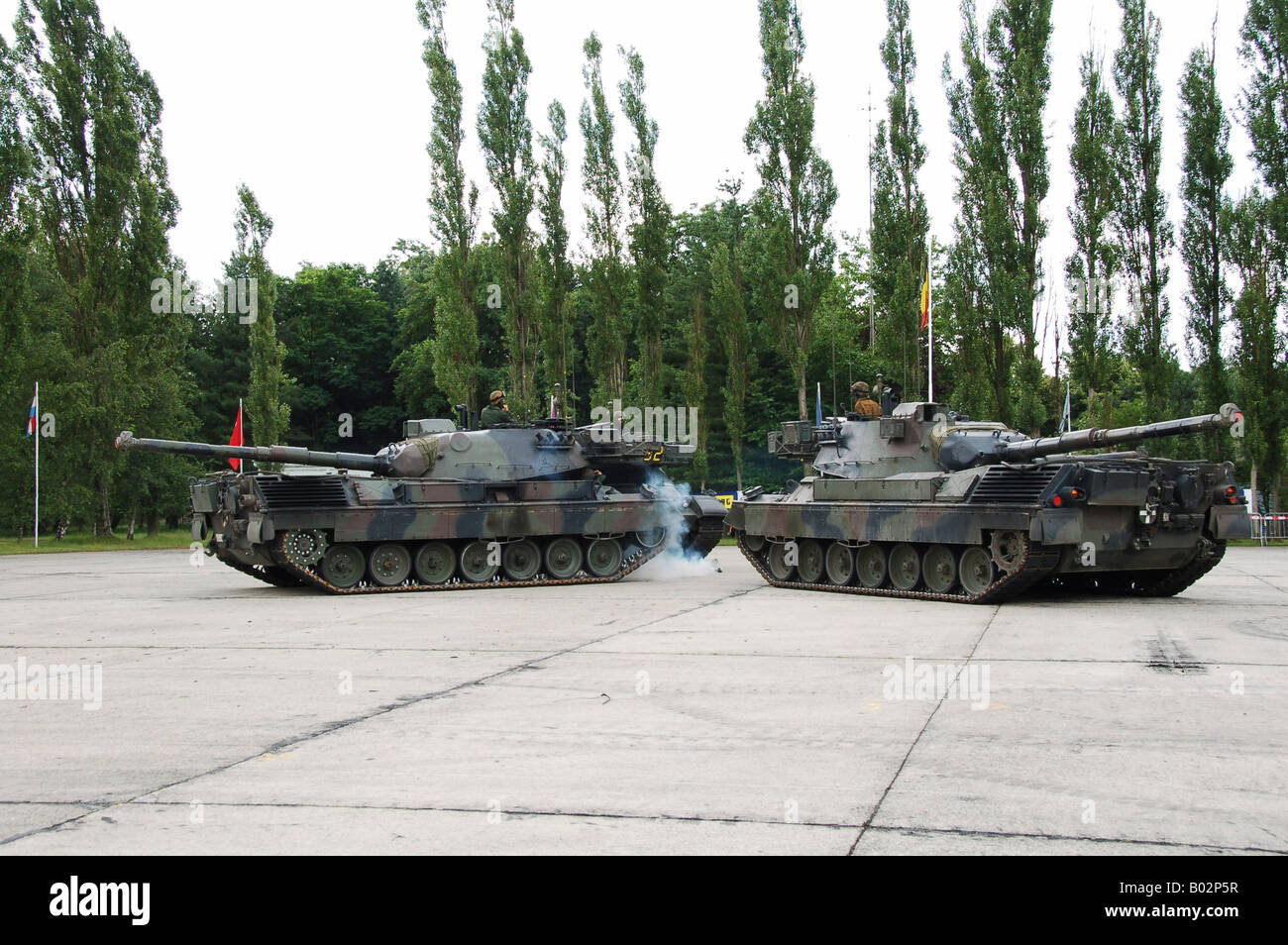 Le Leopard 1A5 de l'armée belge en action. Banque D'Images