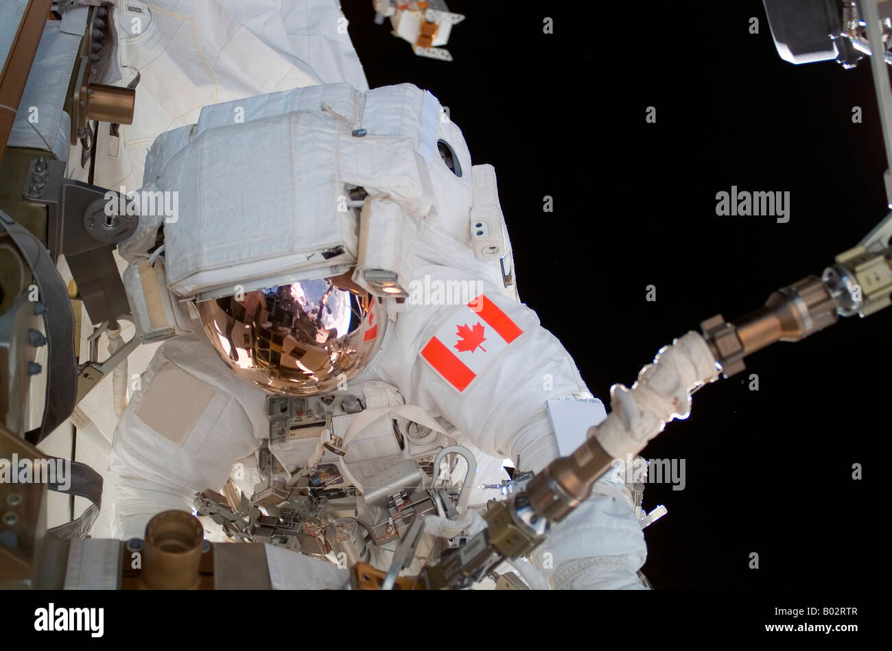 Participant à l'astronaute de l'activité extravéhiculaire. Banque D'Images