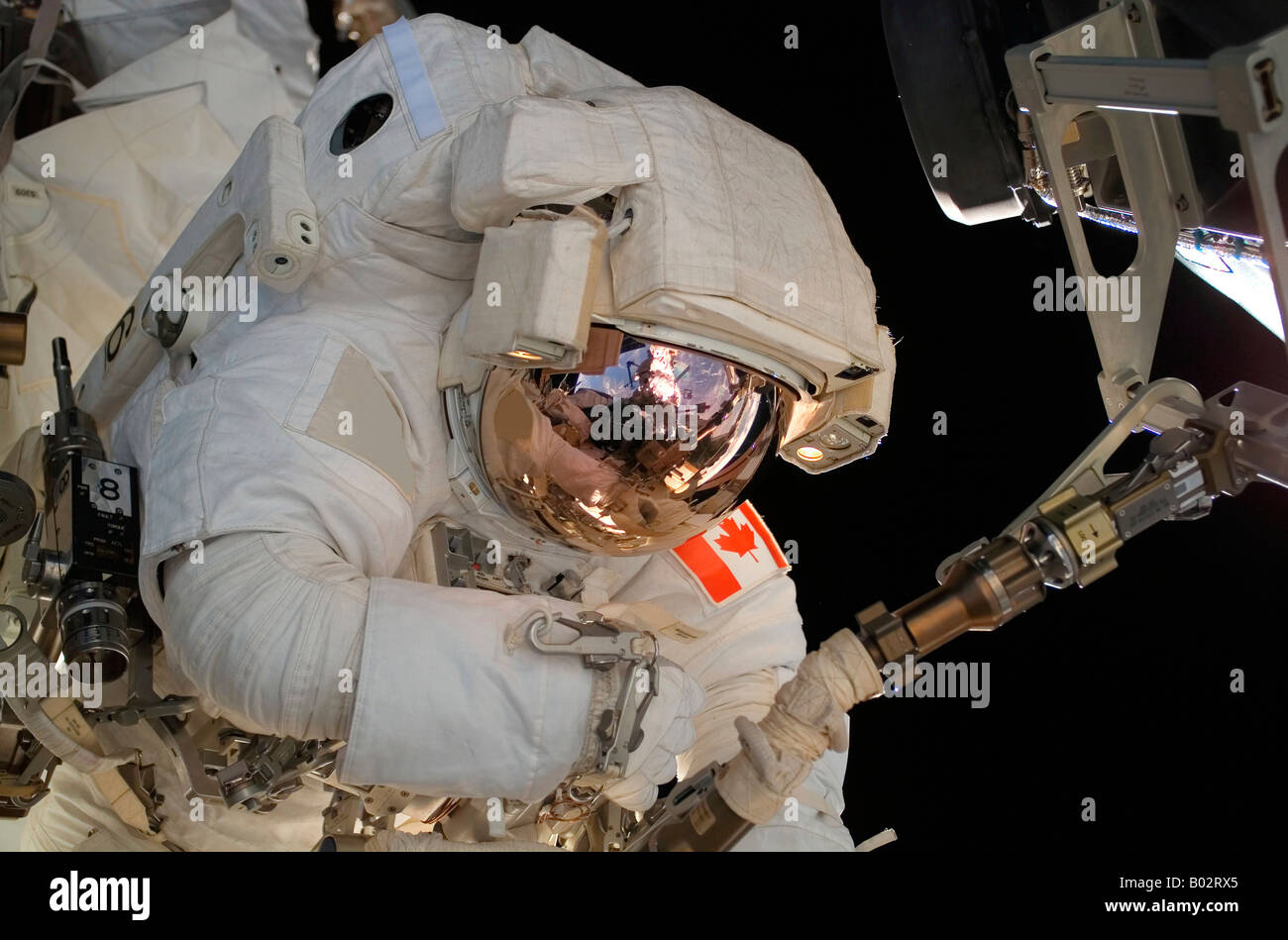 Participant à l'astronaute de l'activité extravéhiculaire. Banque D'Images