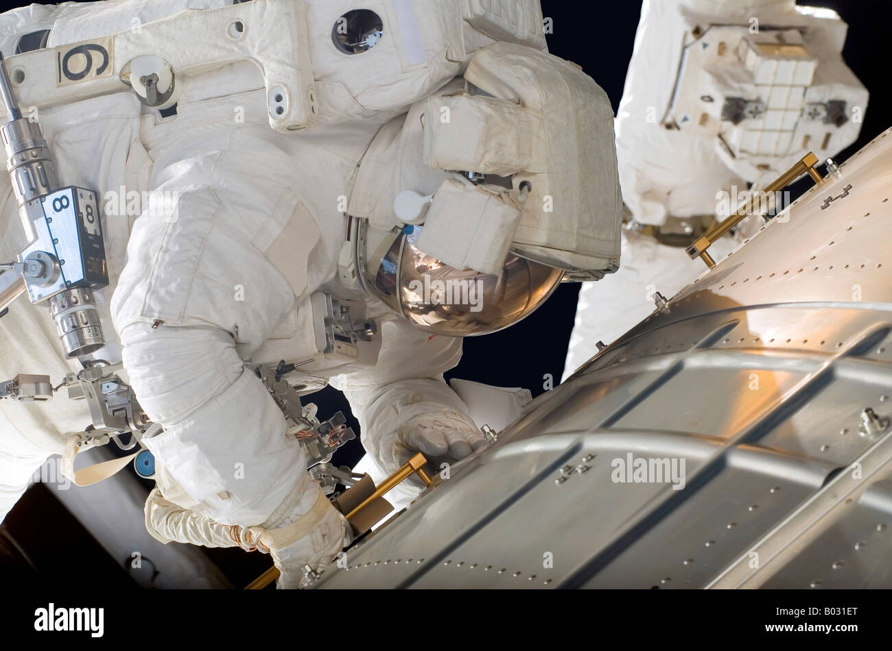 Participant à l'astronaute de l'activité extravéhiculaire. Banque D'Images