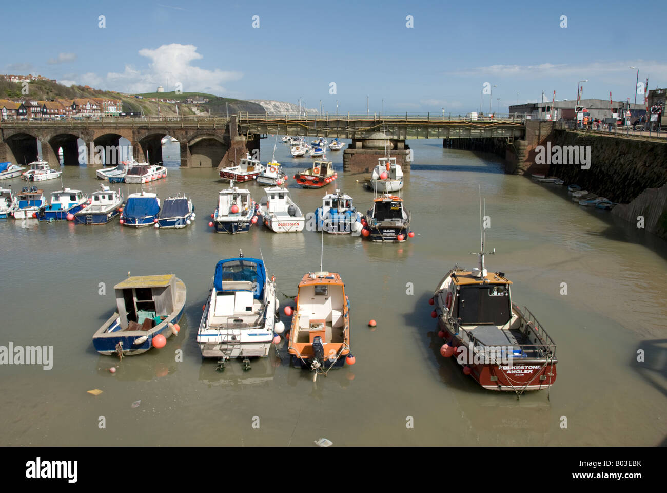 Le port de Folkestone, Fokestone, Kent UK Banque D'Images