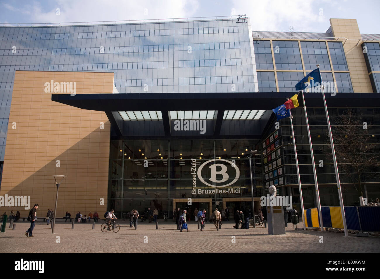 L'extérieur de Bruxelles Gare du Midi, Bruxelles, Belgique. Banque D'Images