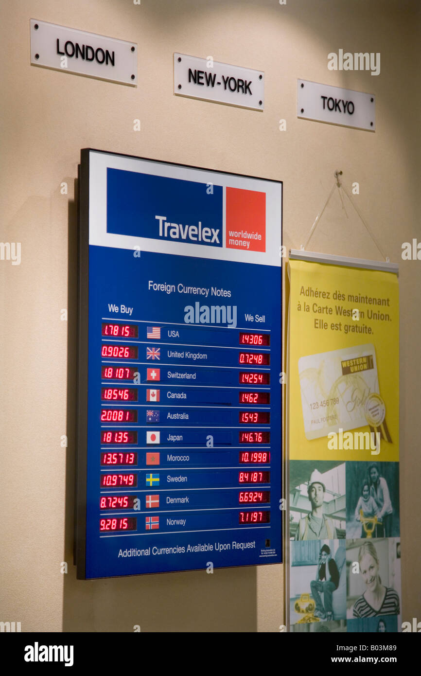 Bureau de change Travelex à Bruxelles Gare du Midi, Bruxelles, Belgique  Photo Stock - Alamy