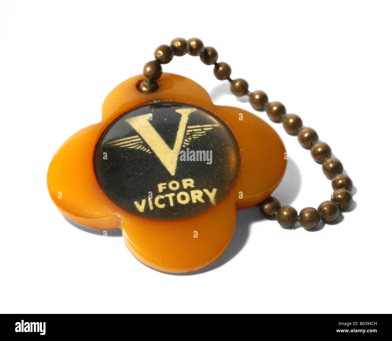 La Seconde Guerre mondiale, vers 1940-1945, bakélite 'V for victory' trousseau. Banque D'Images