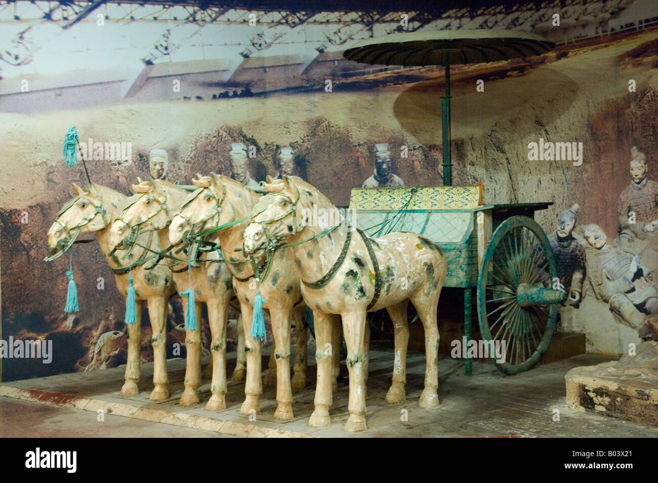 Le chariot de bronze et des chevaux Banque D'Images