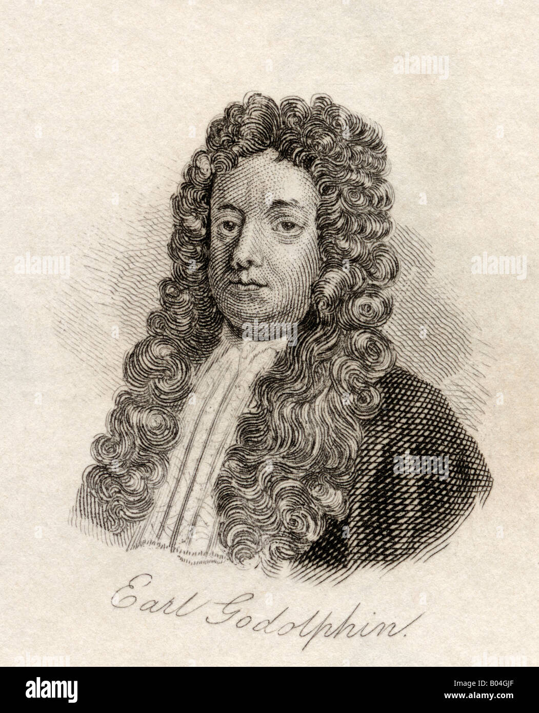 Sidney Godolphin, 1st comte de Godolphin, 1645 - 1712. Politicien britannique. Du livre Crabbs Historical Dictionary Published 1825 Banque D'Images