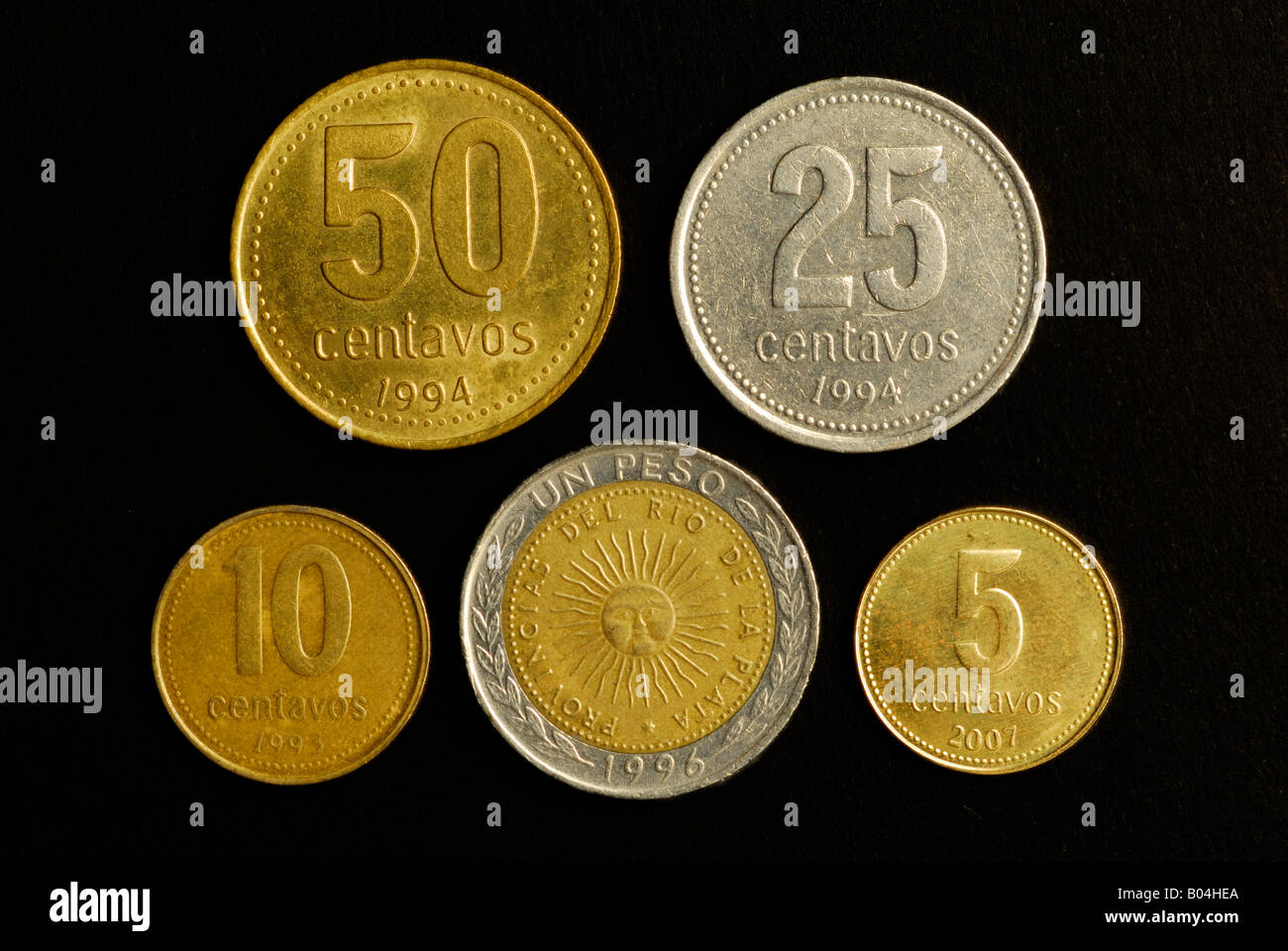 Ensemble de pièces en Argentine (AR) Banque D'Images