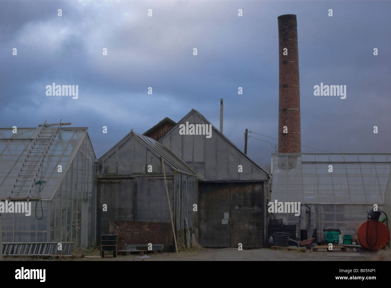 Une serre - Scène industrielle Banque D'Images