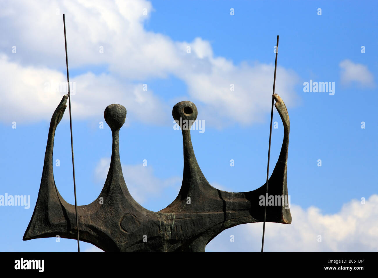 Monument de la Builders également appeler les guerriers de la ville de Brasilia capitale du Brésil classée au Patrimoine Mondial de l'UNESCO sur la place de l'ion de trois pouvoirs et a été conçu par Bruno Giorgi Banque D'Images