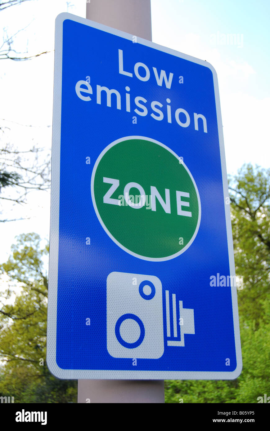 Panneau de zone à faibles émissions, Roehampton, London Borough of Wandsworth, Greater London, Angleterre, Royaume-Uni Banque D'Images