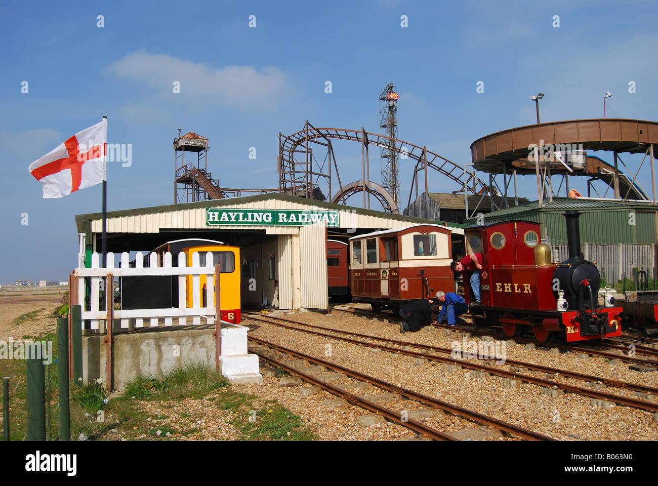 Hayling Railway, The Queens Hotel, Hayling Island, Hampshire, Angleterre, Royaume-Uni Banque D'Images