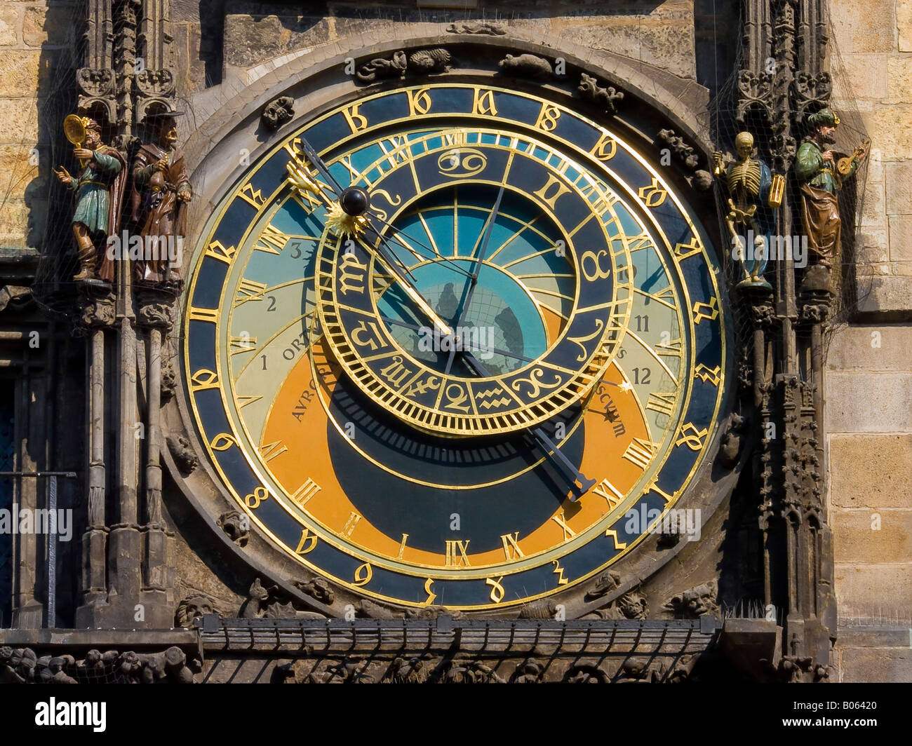 L'horloge astronomique de l'ancien Hôtel de Ville Prague Praha République Tchèque Banque D'Images