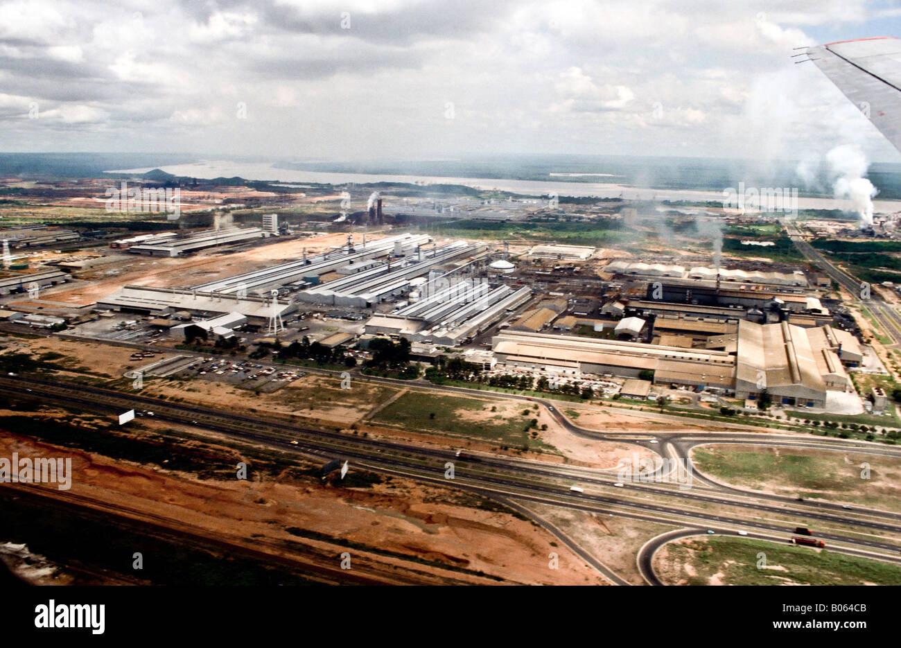 Vue aérienne de l'aluminium de première installation de réduction au Venezuela Banque D'Images