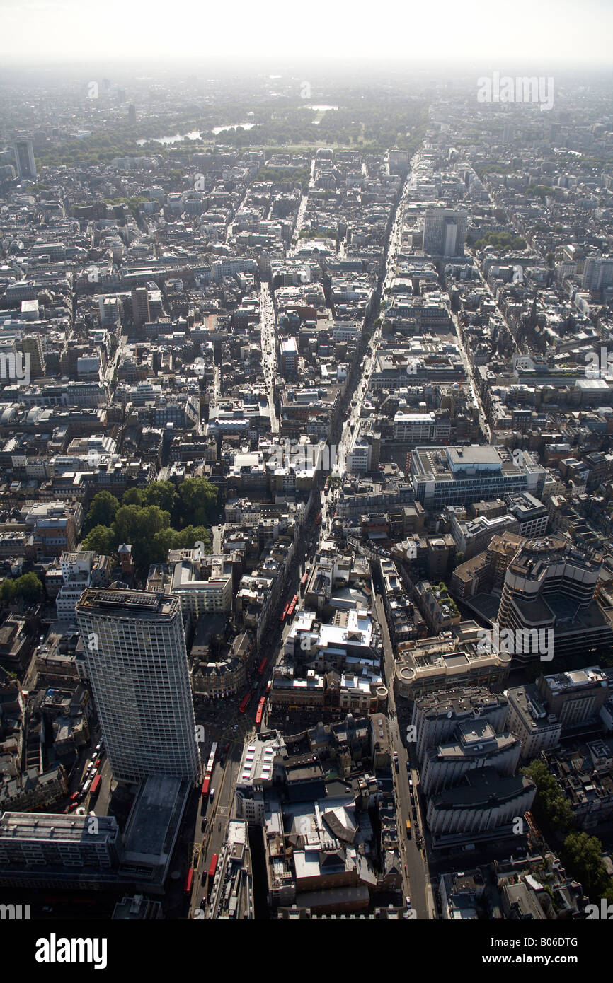 Vue aérienne au sud-ouest d'Oxford Road, Point Central Building Soho Square London W1 WC1 WC2 England UK Banque D'Images