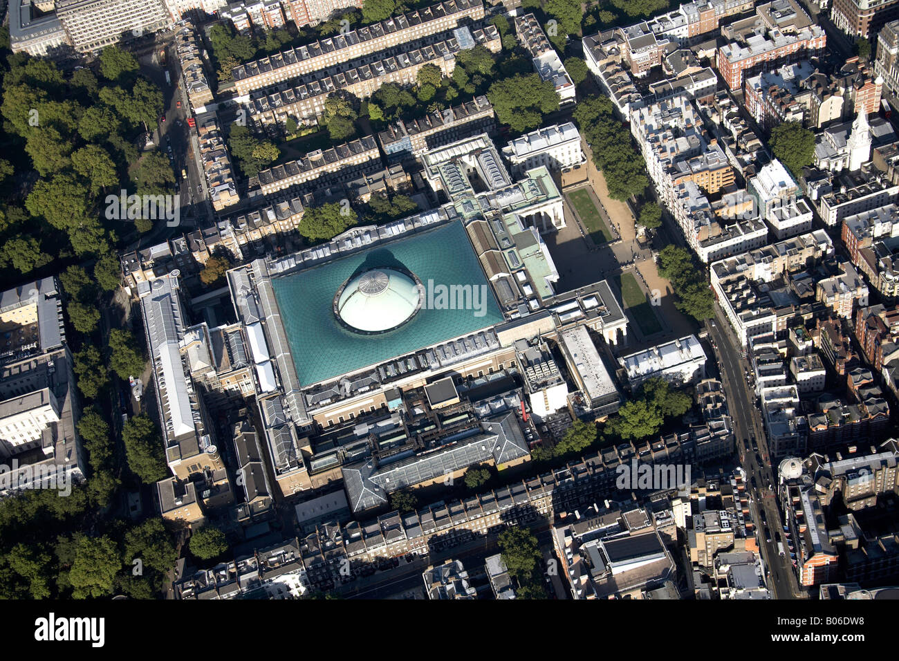 Vue aérienne au nord-est de la British Museum Bloomsbury Londres WC1 England UK Banque D'Images