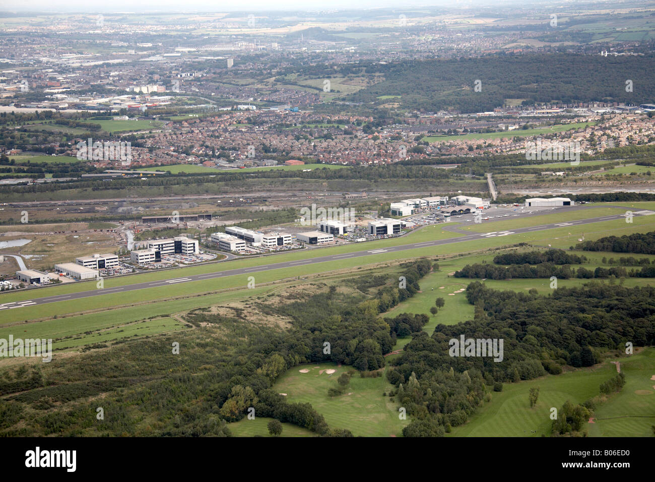 Vue aérienne nord-est de l'aéroport de la ville de Sheffield Sheffield S9 South Yorkshire Banque D'Images