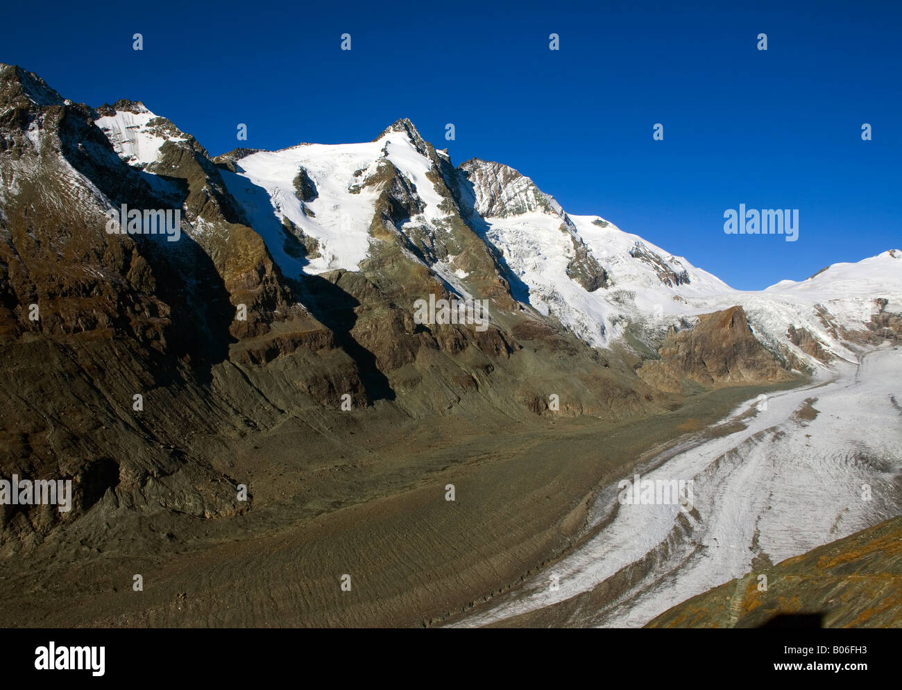 Le plus long glacier Pasterze Grossglockner alpin Autriche Banque D'Images