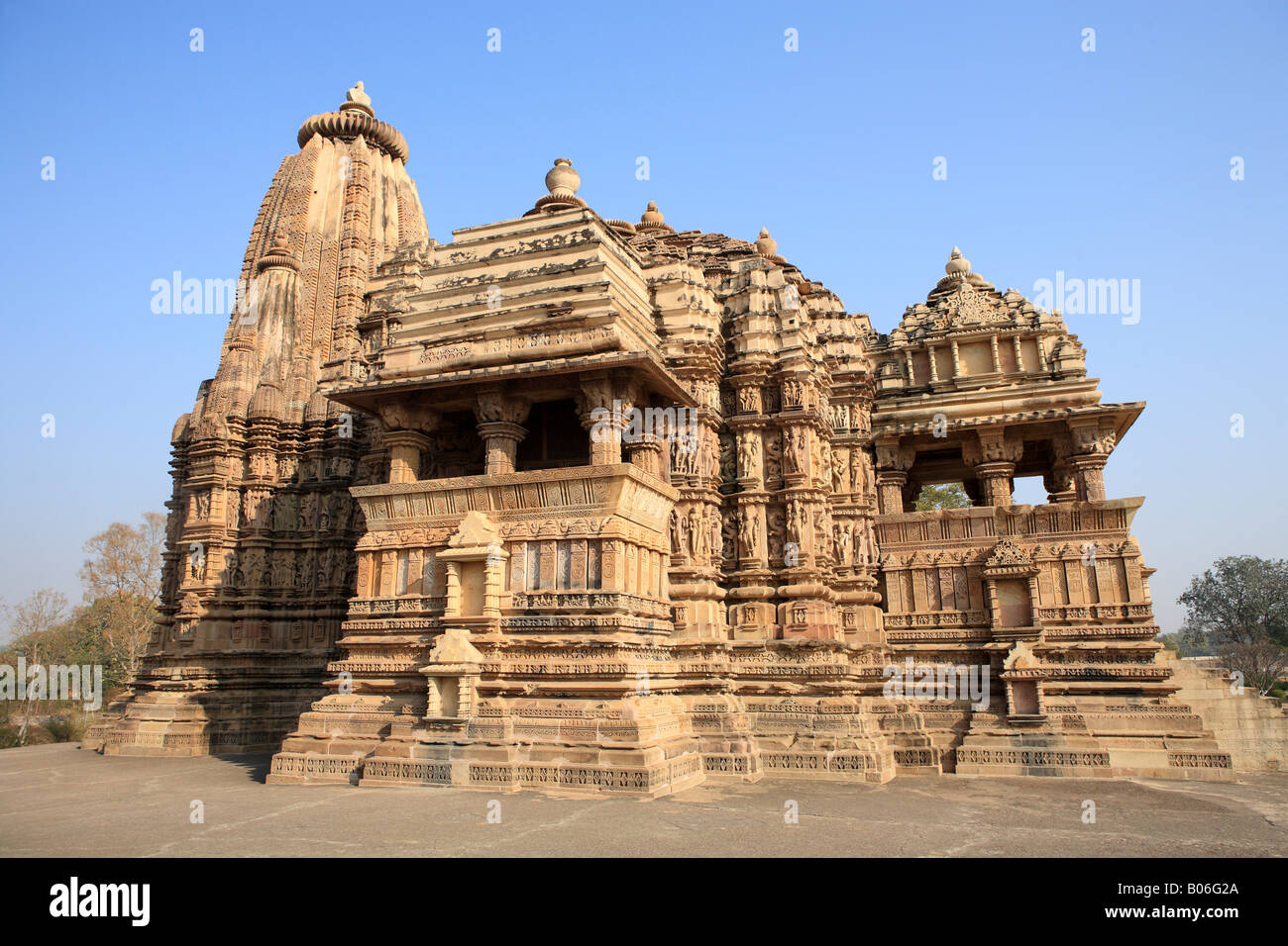 Jagadambi temple hindou (XI siècle), groupe occidental, UNESCO World Heritage site, Khadjuraho, l'état de Madhya Pradesh, Inde Banque D'Images
