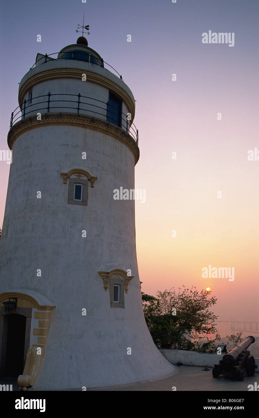 La Chine, Macao, Fort Guia Lighthouse Banque D'Images