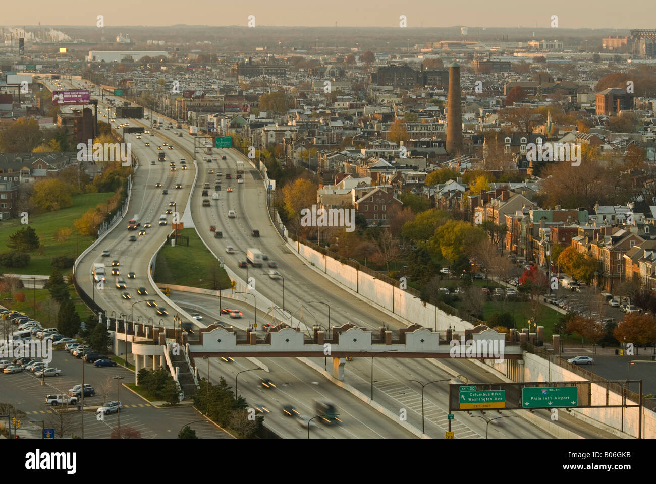 USA, Pennsylvania, Philadelphia, l'autoroute 95 Banque D'Images