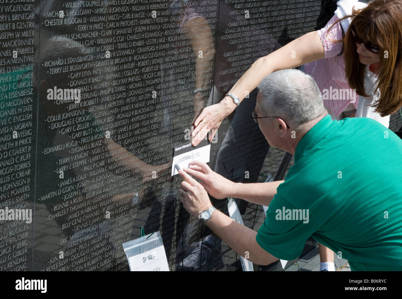 Vietnam Veterans Memorial Wall à Washington, DC Banque D'Images
