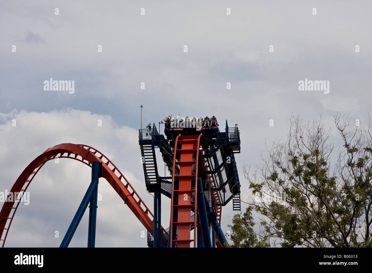 Sheikra Roller Coaster Sensations fortes à Busch Gardens à Tampa Florida Fl USA U S nord-américain Banque D'Images