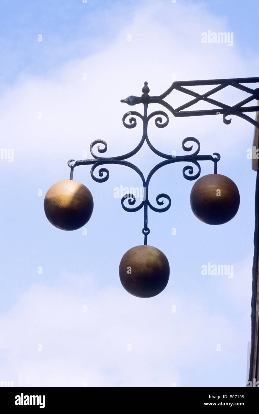 Les prêteurs sur gages street sign Brighton Sussex trois boules, England UK shop sign Banque D'Images