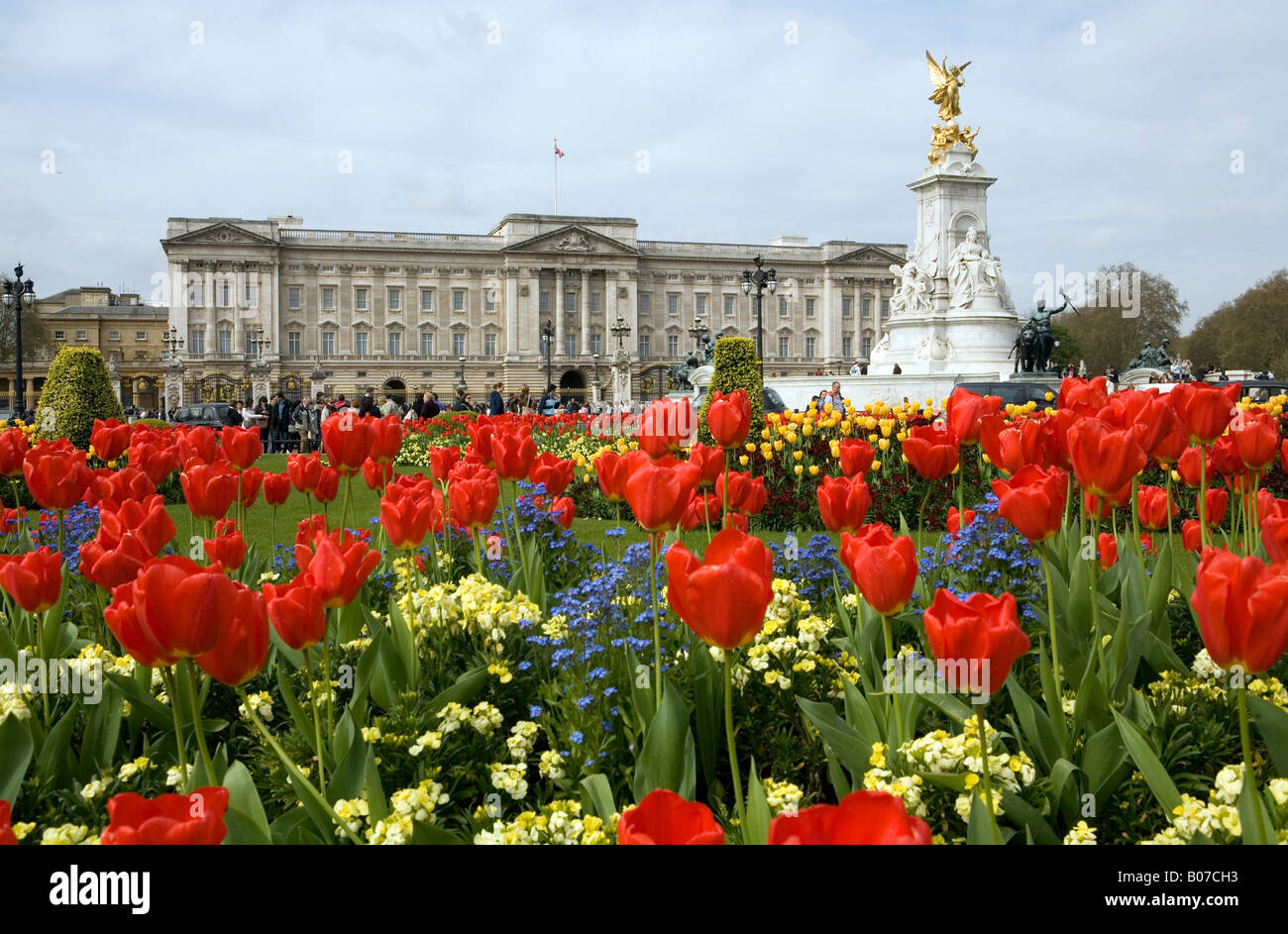 Par Paul Pic Pic Grover montre le palais de Buckingham et le Monument de la reine Victoria à Londres Banque D'Images