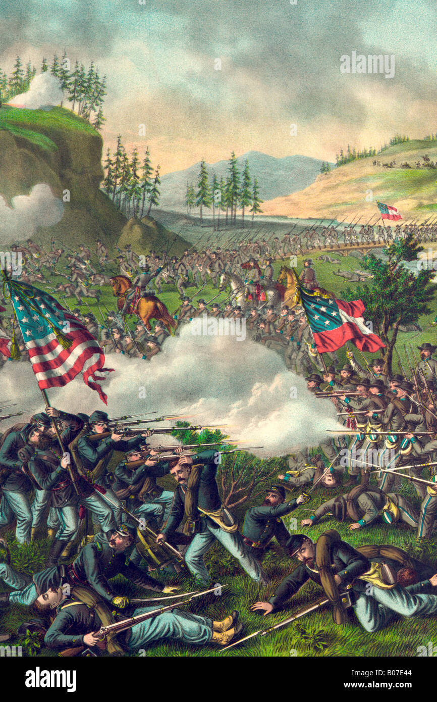 Illustration de la bataille de Chickamauga en guerre civile USA Banque D'Images
