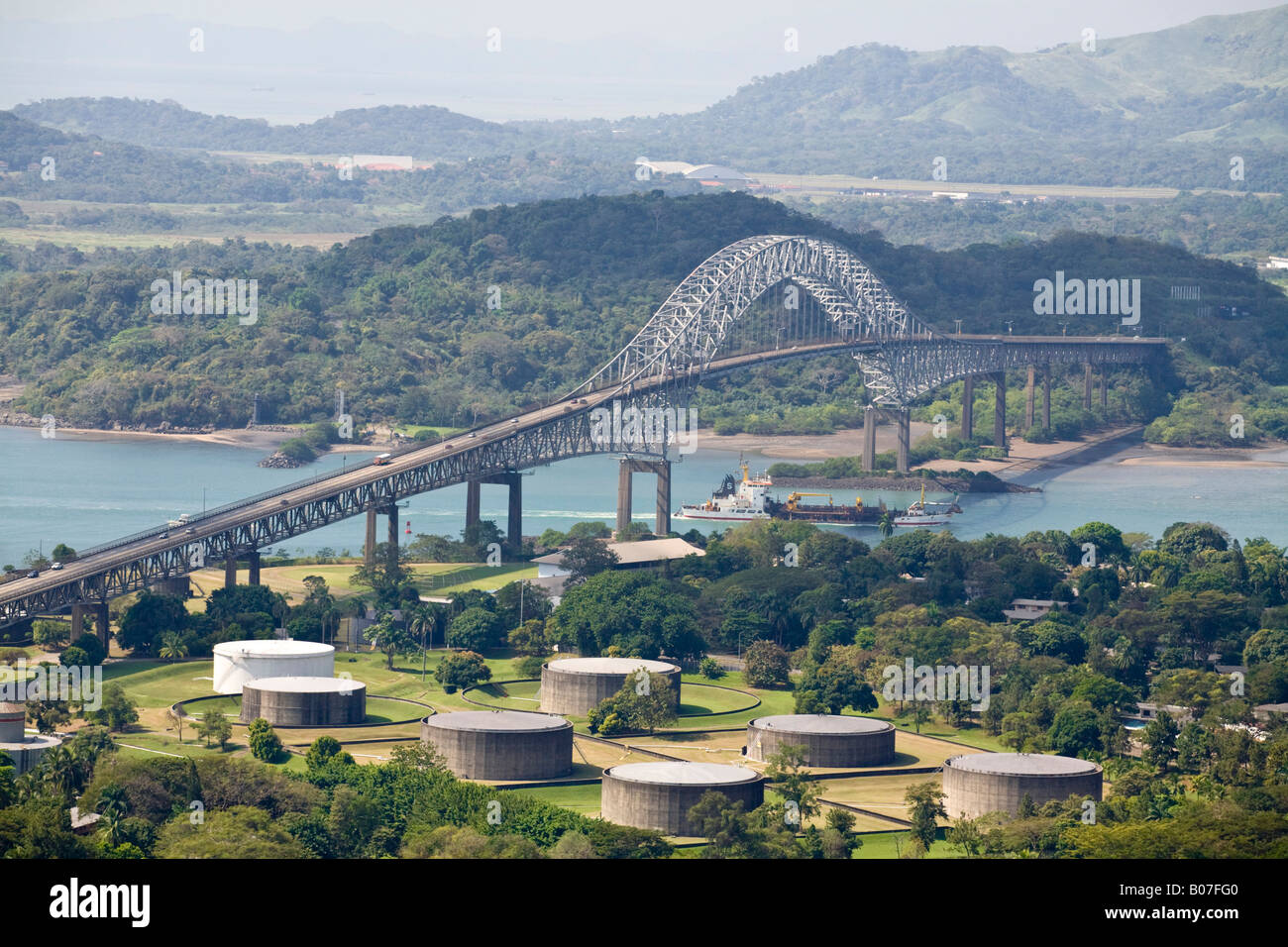 Panama, Panama city, Pont des Amériques Banque D'Images