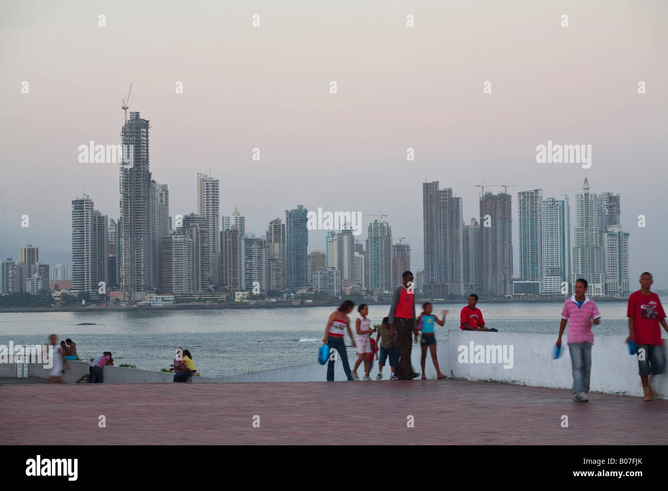 Panama, Panama City, Casco Viejo (San Felipe), Las Bovedas, Promenade Banque D'Images