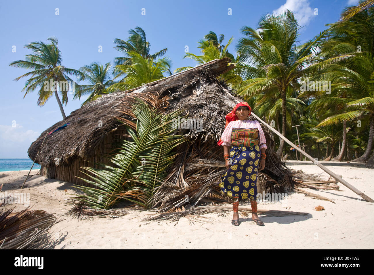 Panama, Comarca de Kuna Yala, îles San Blas, l'Île Verte Banque D'Images