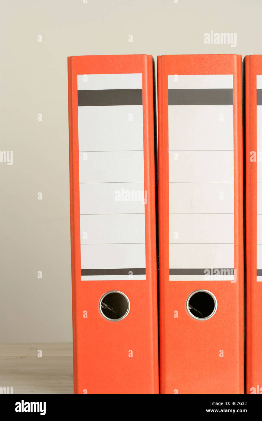 Dossiers orange Banque D'Images