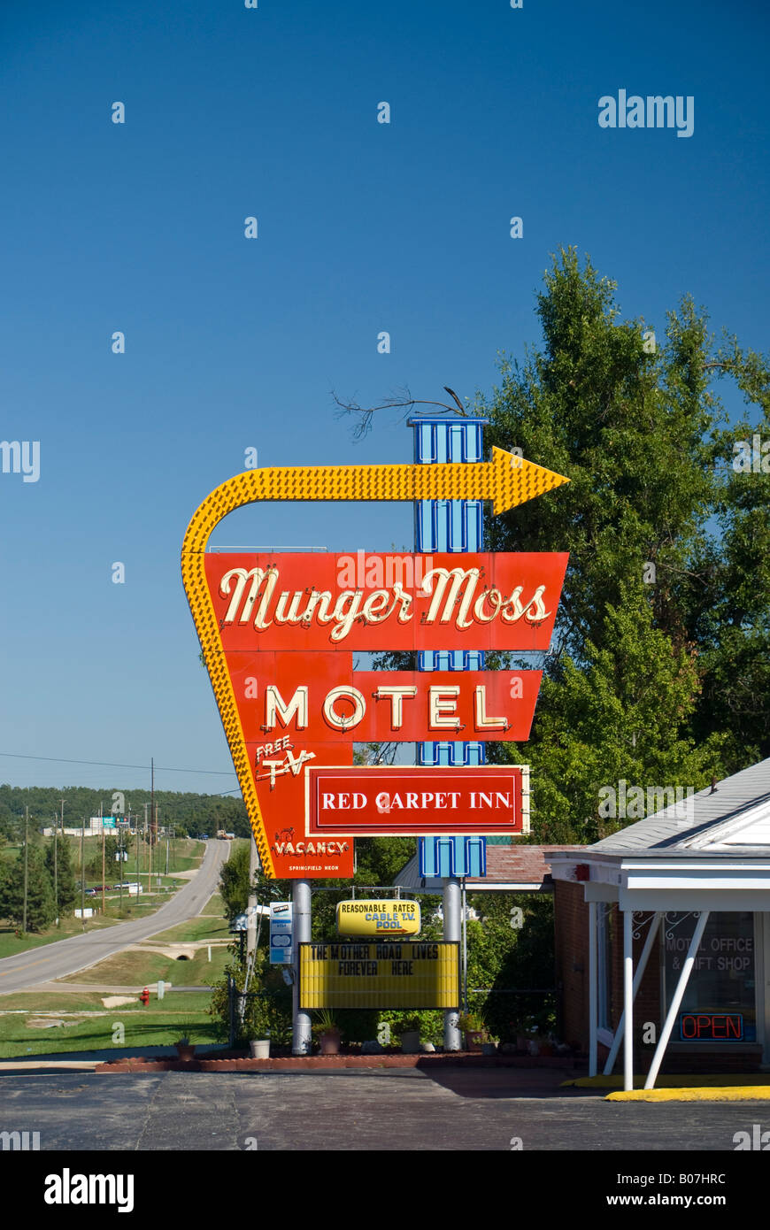 USA, Ohio, Route 66, Liban, Munger Moss Motel Banque D'Images