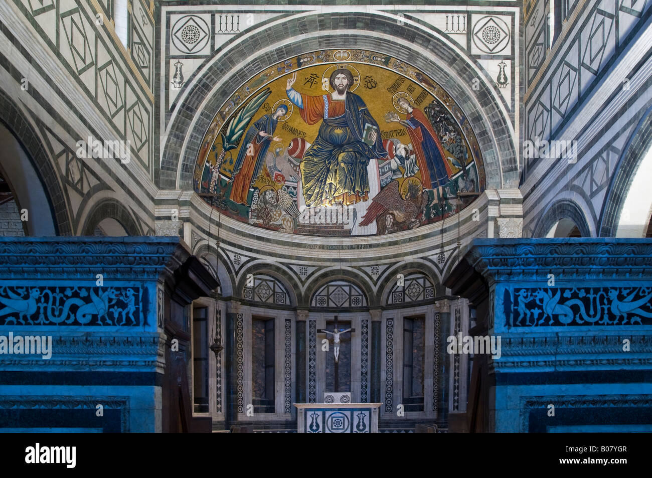 L'église San Miniato al Monte, Florence Banque D'Images