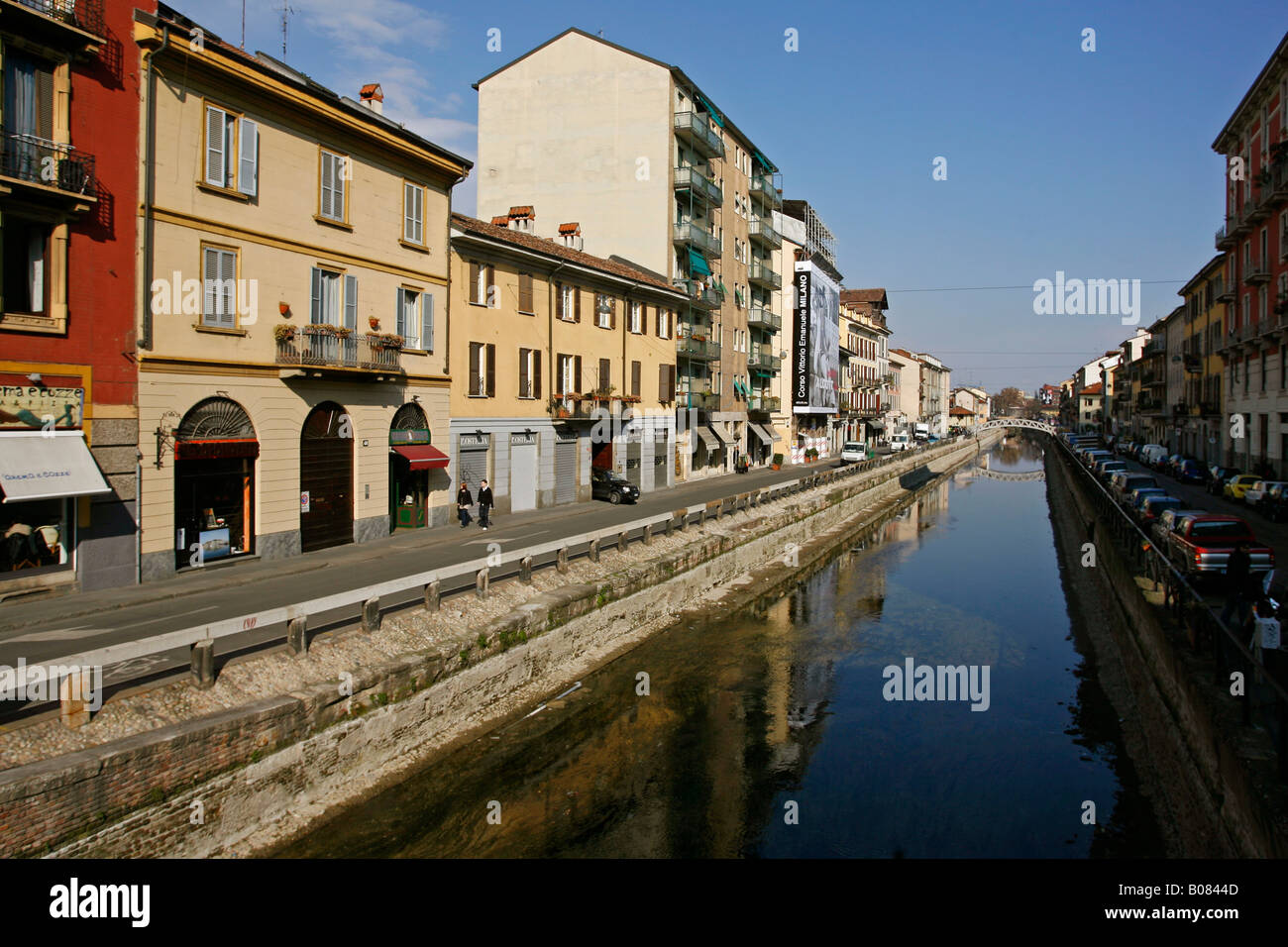 Le Naviglio Grande Milan Italie Banque D'Images