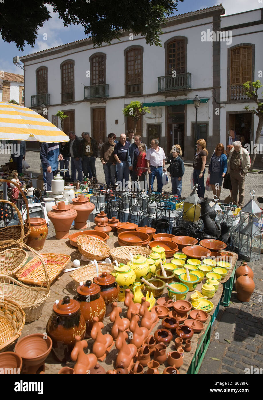 Pots et paniers en vente au marché de dimanche Teror' 'Gran Canaria Espagne Banque D'Images