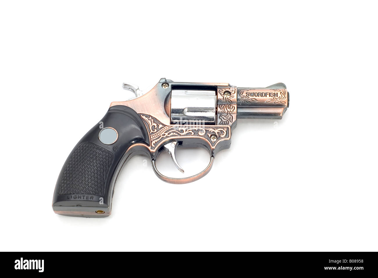 Sur l'outil objet blanc pistolets plus léger Banque D'Images
