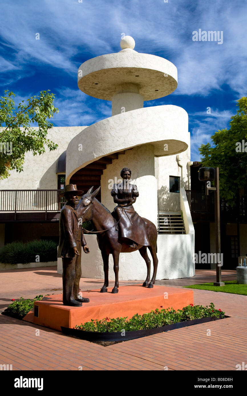 Arts et Antiquités Sculpture pionnier de la vieille ville de Scottsdale, Phoenix Arizona du sud USA Banque D'Images
