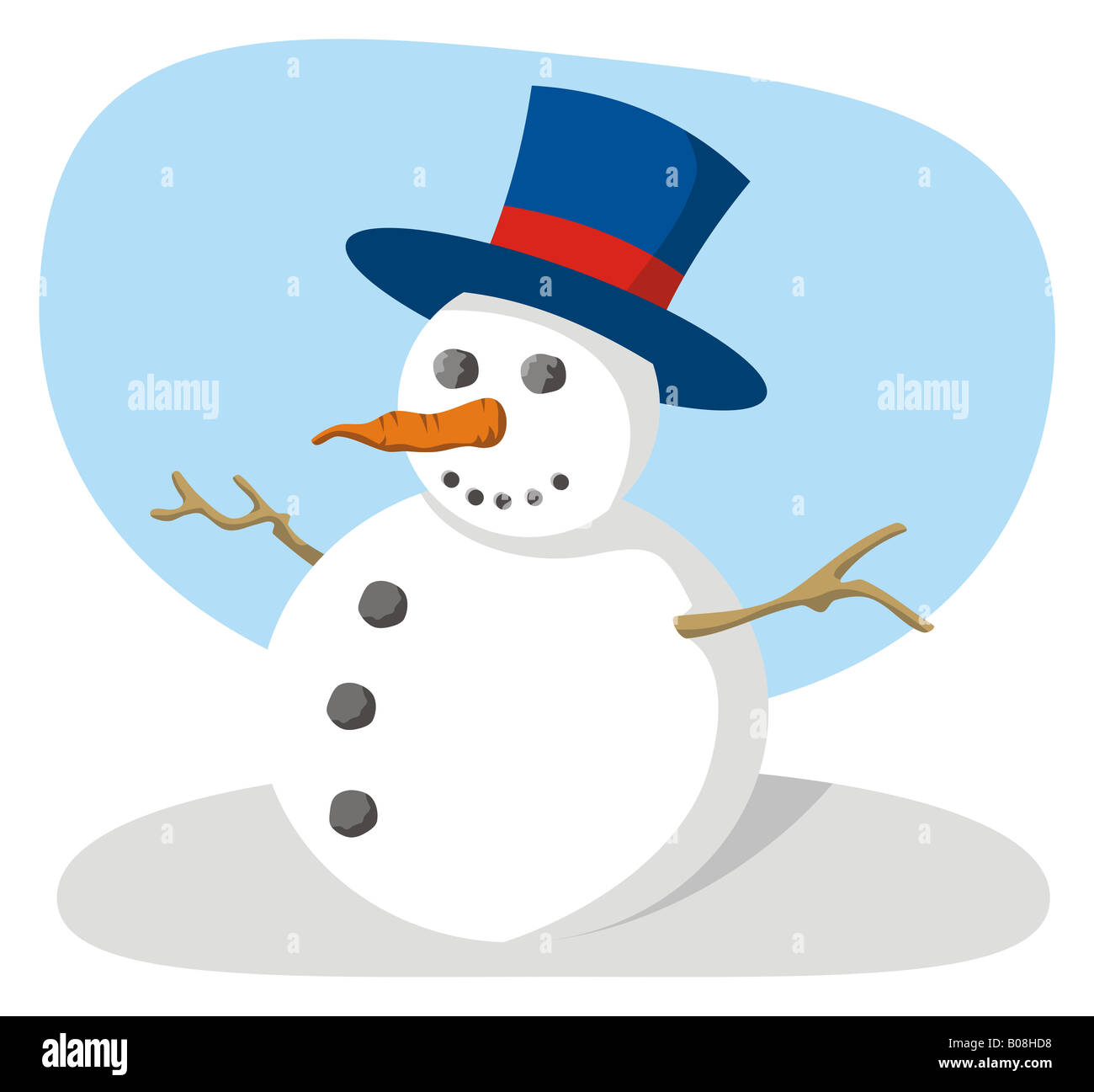 Le Snowman with hat Banque D'Images