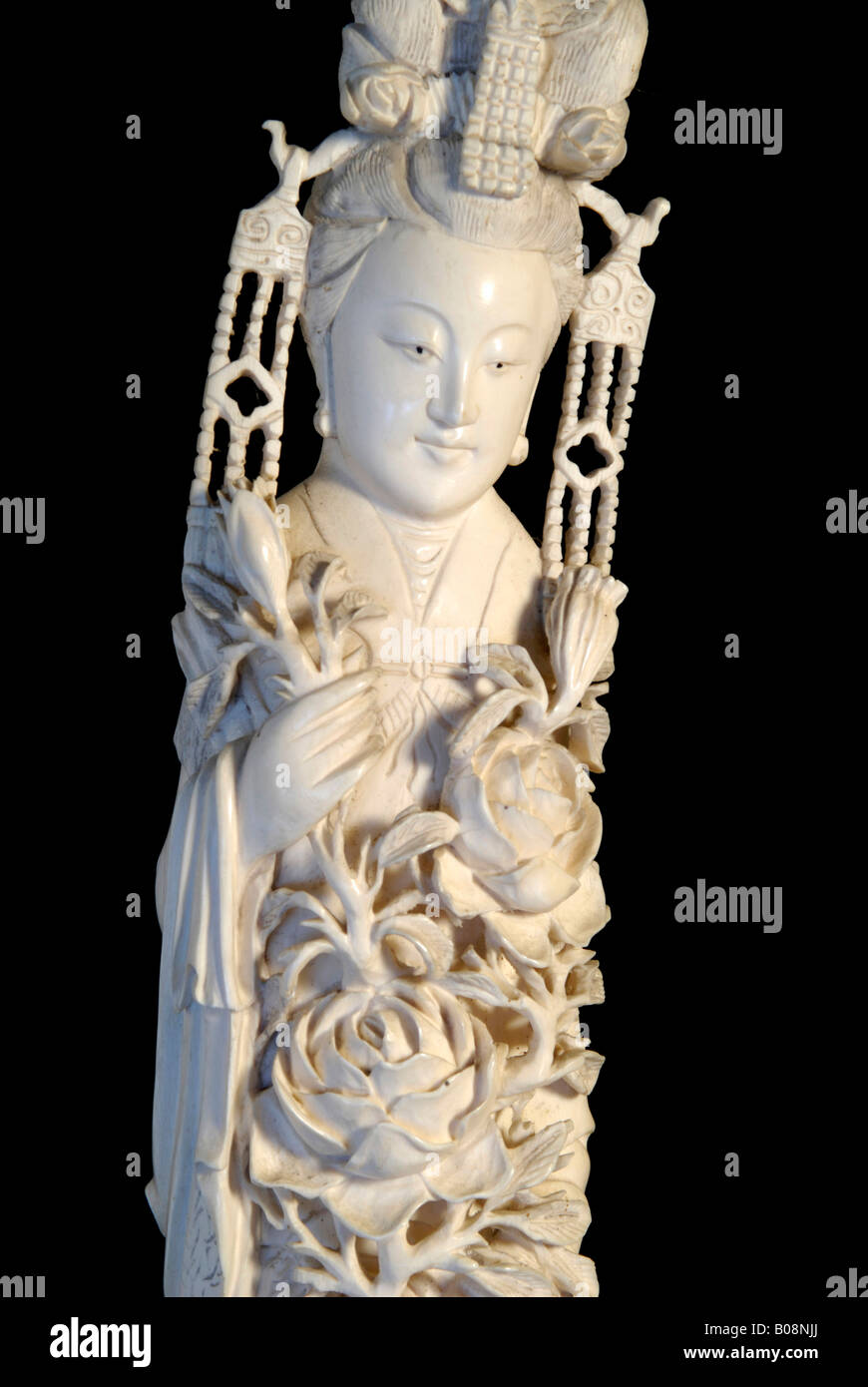 Sculpture en ivoire d'une femme asiatique Banque D'Images