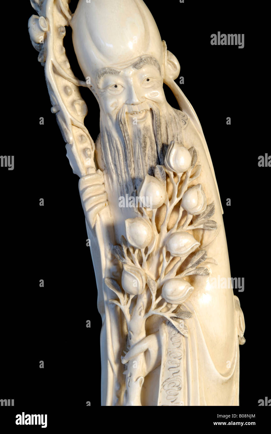 Sculpture en ivoire d'un homme asiatique Banque D'Images