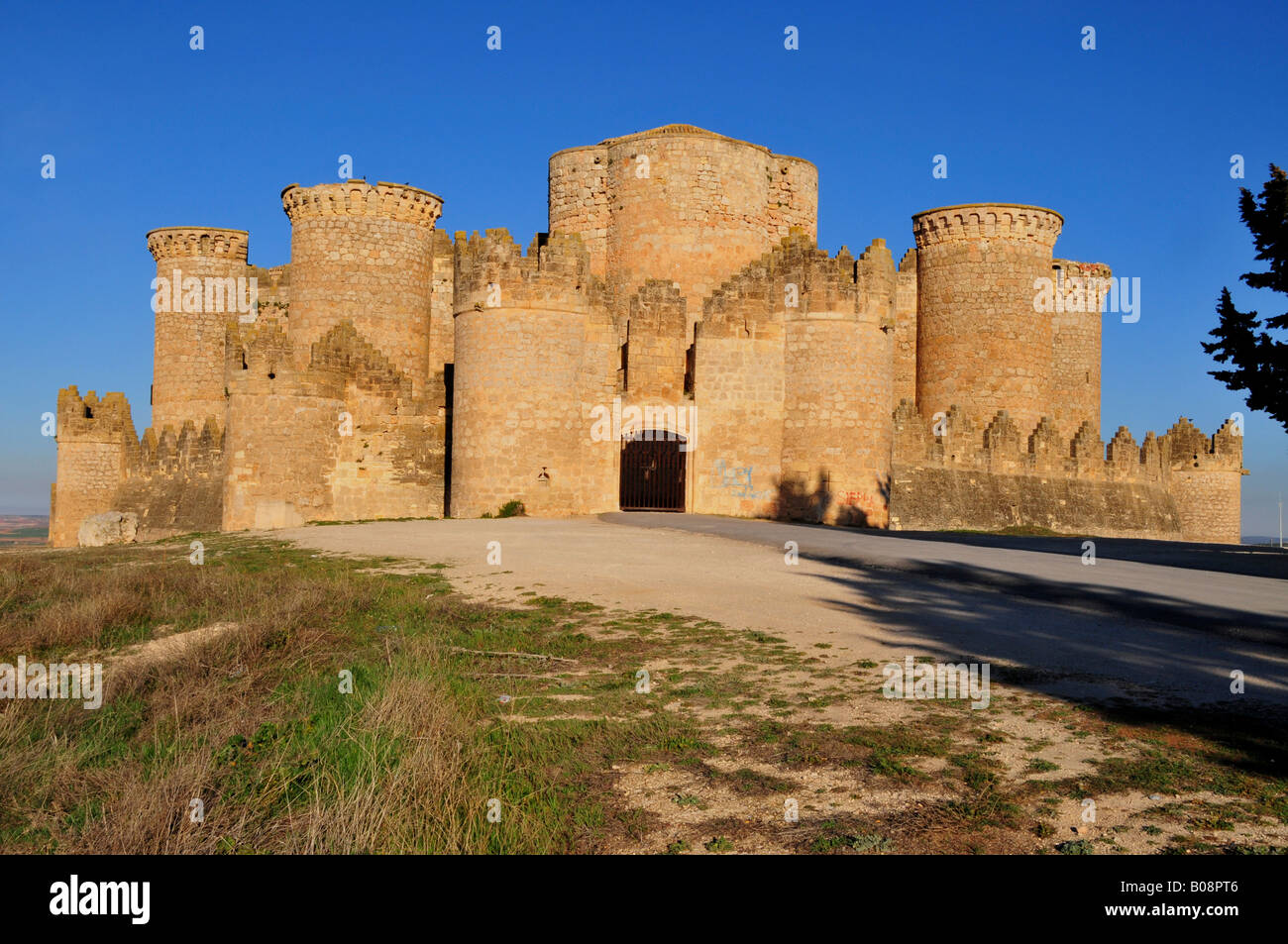 Le château Castillo de Belmonte, Belmonte, région de Castille La Manche, Espagne Banque D'Images